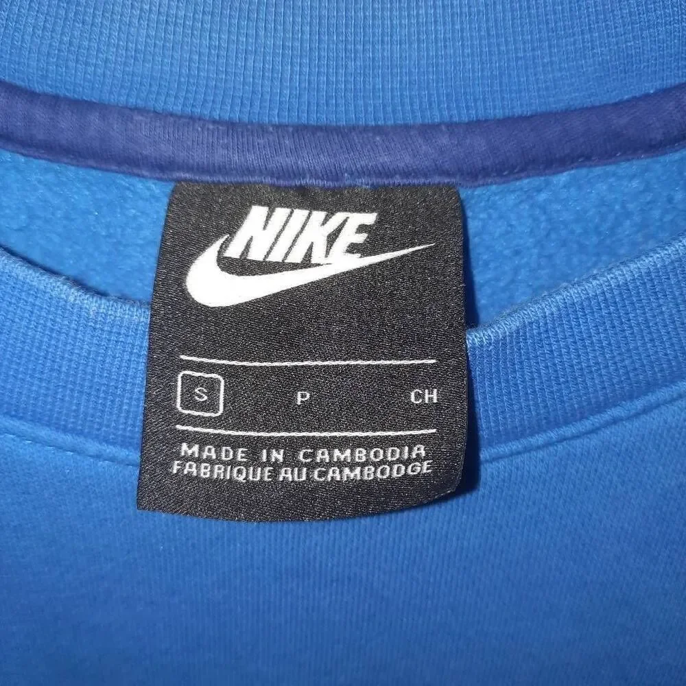 Nike Men's Air Splicing Colorblock Large Logo Fleece Round Neck Crew Sweatshirt